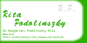 rita podolinszky business card